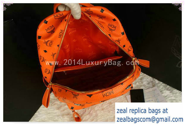 High Quality Replica MCM Stark Backpack Jumbo in Calf Leather 8006 Orange